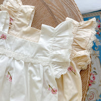 Load image into Gallery viewer, Baby Kid Girls Flower Embroidered Rompers Wholesale 24040913
