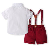 Load image into Gallery viewer, 2 Pieces Set Baby Kid Boys Solid Color Bow Shirts And Shorts Wholesale 240409130
