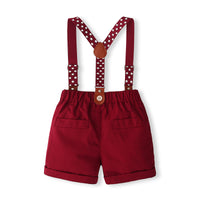 Load image into Gallery viewer, 2 Pieces Set Baby Kid Boys Solid Color Bow Shirts And Shorts Wholesale 240409130
