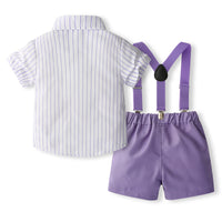 Load image into Gallery viewer, 2 Pieces Set Baby Kid Boys Striped Shirts And Solid Color Rompers Wholesale 240409132
