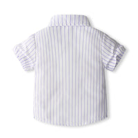 Load image into Gallery viewer, 2 Pieces Set Baby Kid Boys Striped Shirts And Solid Color Rompers Wholesale 240409132
