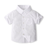 Load image into Gallery viewer, 2 Pieces Set Baby Kid Boys Solid Color Bow Shirts And Shorts Wholesale 240409133
