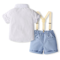 Load image into Gallery viewer, 2 Pieces Set Baby Kid Boys Solid Color Bow Shirts And Shorts Wholesale 240409134
