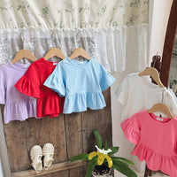 Load image into Gallery viewer, Baby Kid Girls Solid Color Tops Wholesale 240409135
