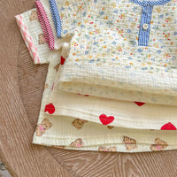 Load image into Gallery viewer, 2 Pieces Set Baby Kid Girls Flower Fruit Cartoon Print Tops And Shorts Wholesale 24040914
