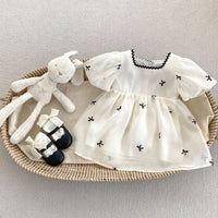 Load image into Gallery viewer, Baby Girls Bow Rompers And Dresses Wholesale 240409140
