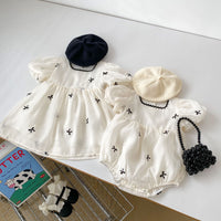 Load image into Gallery viewer, Baby Girls Bow Rompers And Dresses Wholesale 240409140
