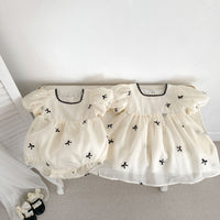Load image into Gallery viewer, Baby Girls Bow Rompers And Dresses Wholesale 240409140
