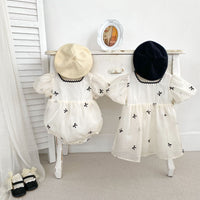 Load image into Gallery viewer, Baby Girls Bow Rompers And Dresses Wholesale 240409140

