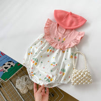 Load image into Gallery viewer, Baby Girls Flower Print Rompers Wholesale 240409145
