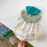 Load image into Gallery viewer, Baby Girls Flower Print Rompers Wholesale 240409145
