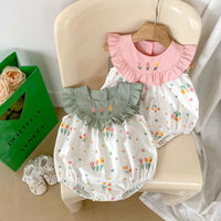 Load image into Gallery viewer, Baby Girls Flower Print Rompers Wholesale 240409145
