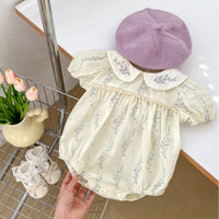 Load image into Gallery viewer, Baby Girls Flower Print Rompers Wholesale 240409146
