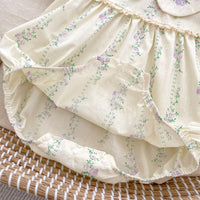 Load image into Gallery viewer, Baby Girls Flower Print Rompers Wholesale 240409146

