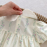 Load image into Gallery viewer, Baby Girls Flower Print Rompers Wholesale 240409146
