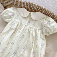 Load image into Gallery viewer, Baby Girls Flower Print Rompers Wholesale 240409146
