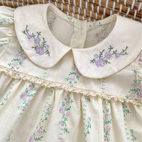 Load image into Gallery viewer, Baby Girls Flower Print Rompers Wholesale 240409146
