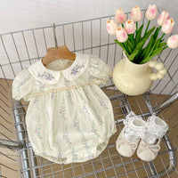 Load image into Gallery viewer, Baby Girls Flower Print Rompers Wholesale 240409146
