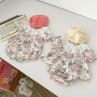 Load image into Gallery viewer, Baby Kid Girls Flower Print Rompers Wholesale 240409147
