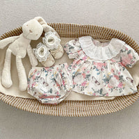 Load image into Gallery viewer, Baby Kid Girls Flower Print Rompers Wholesale 240409147
