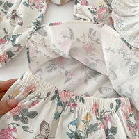 Load image into Gallery viewer, Baby Kid Girls Flower Print Rompers Wholesale 240409147
