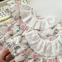 Load image into Gallery viewer, Baby Kid Girls Flower Print Rompers Wholesale 240409147
