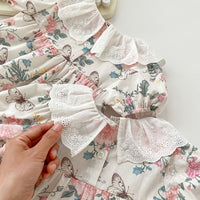 Load image into Gallery viewer, Baby Kid Girls Flower Print Rompers Wholesale 240409147
