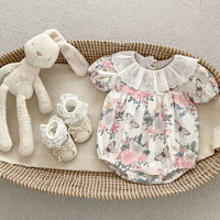 Load image into Gallery viewer, Baby Kid Girls Flower Print Rompers Wholesale 240409147
