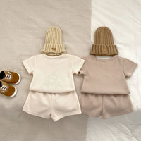 Load image into Gallery viewer, 2 Pieces Set Baby Kid Girls Boys Cartoon Tops And Solid Color Shorts Wholesale 240409148
