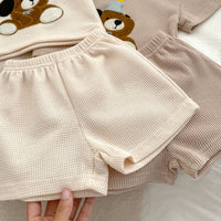 Load image into Gallery viewer, 2 Pieces Set Baby Kid Girls Boys Cartoon Tops And Solid Color Shorts Wholesale 240409148
