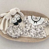 Load image into Gallery viewer, 2 Pieces Set Baby Kid Girls Flower Butterfly Print Tops And Shorts Wholesale 240409149
