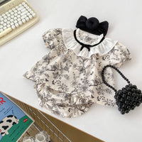 Load image into Gallery viewer, 2 Pieces Set Baby Kid Girls Flower Butterfly Print Tops And Shorts Wholesale 240409149
