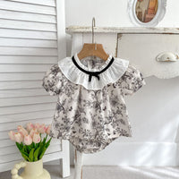 Load image into Gallery viewer, 2 Pieces Set Baby Kid Girls Flower Butterfly Print Tops And Shorts Wholesale 240409149
