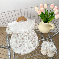 Load image into Gallery viewer, Baby Girls Flower Print Rompers Wholesale 240409150
