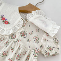 Load image into Gallery viewer, Baby Girls Flower Print Rompers Wholesale 240409150
