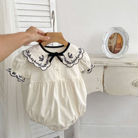 Load image into Gallery viewer, Baby Girls Solid Color Embroidered Rompers Wholesale 240409159
