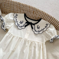 Load image into Gallery viewer, Baby Girls Solid Color Embroidered Rompers Wholesale 240409159
