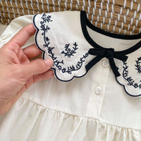 Load image into Gallery viewer, Baby Girls Solid Color Embroidered Rompers Wholesale 240409159
