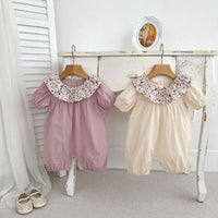 Load image into Gallery viewer, Baby Girls Solid Color Flower Rompers Wholesale 240409160
