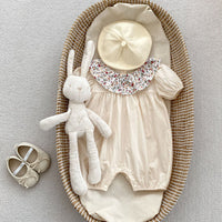 Load image into Gallery viewer, Baby Girls Solid Color Flower Rompers Wholesale 240409160
