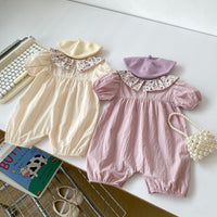 Load image into Gallery viewer, Baby Girls Solid Color Flower Rompers Wholesale 240409160
