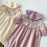 Load image into Gallery viewer, Baby Girls Solid Color Flower Rompers Wholesale 240409160
