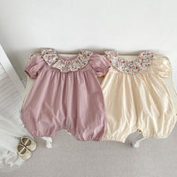 Load image into Gallery viewer, Baby Girls Solid Color Flower Rompers Wholesale 240409160
