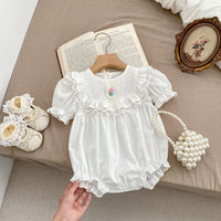 Load image into Gallery viewer, Baby Girls Solid Color Rompers Wholesale 240409161
