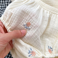 Load image into Gallery viewer, 2 Pieces Set Baby Kid Girls Checked Embroidered Tank Tops And Shorts Wholesale 240409163
