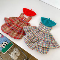 Load image into Gallery viewer, 2 Pieces Set Baby Kid Girls Checked Tops And Shorts Wholesale 240409165
