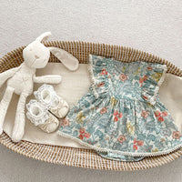 Load image into Gallery viewer, Baby Girls Flower Print Rompers Wholesale 240409168
