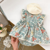Load image into Gallery viewer, Baby Girls Flower Print Rompers Wholesale 240409168
