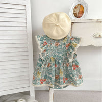 Load image into Gallery viewer, Baby Girls Flower Print Rompers Wholesale 240409168
