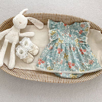 Load image into Gallery viewer, Baby Girls Flower Print Rompers Wholesale 240409168
